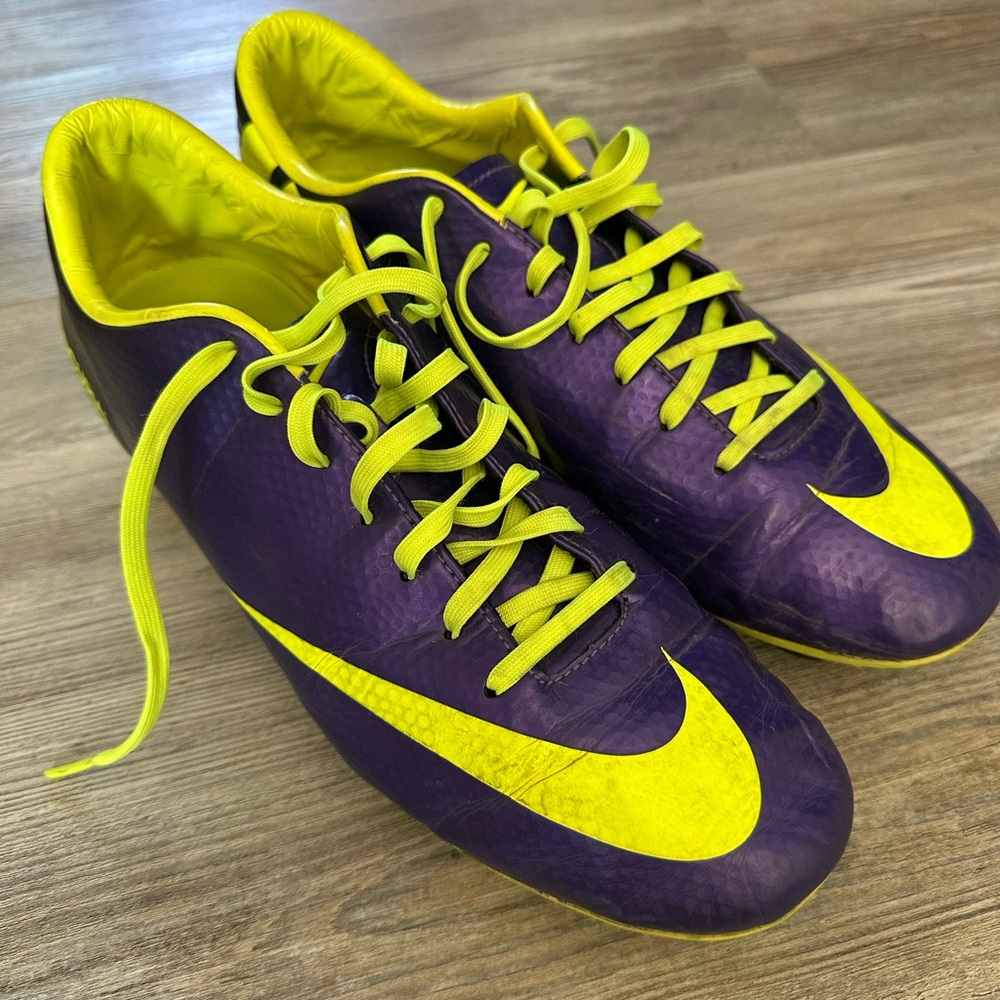 2013 NIKE MERCURIAL VAPOR IX ACC SG-PRO ELECTRO PURPLE/BLACK/VOLT Men's 10